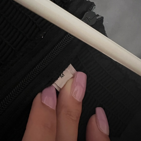 Puffed Sleeve Black Dress - Picture 3 of 3